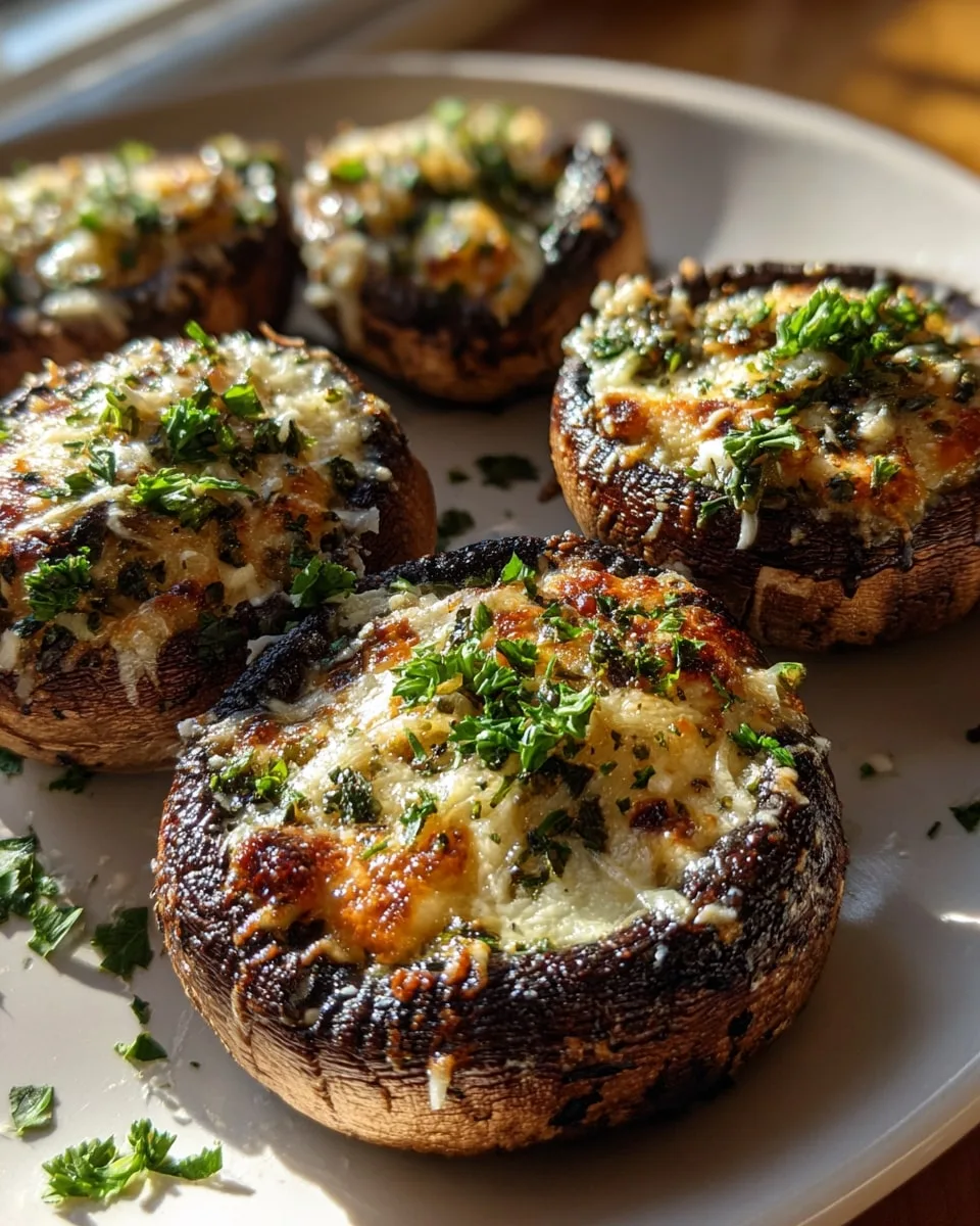 Portobello mushroom slices cooking inside an air fryer basket