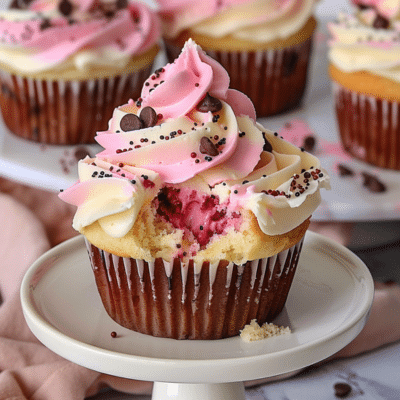 Neapolitan Cream Cupcakes