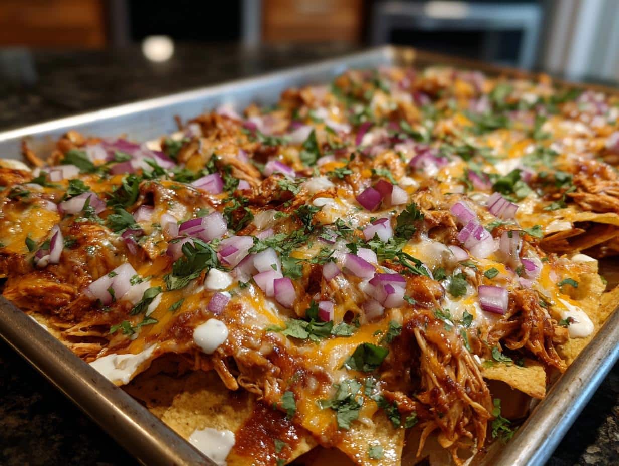 25-Minute BBQ Chicken Nachos – Irresistibly Cheesy & Addictive