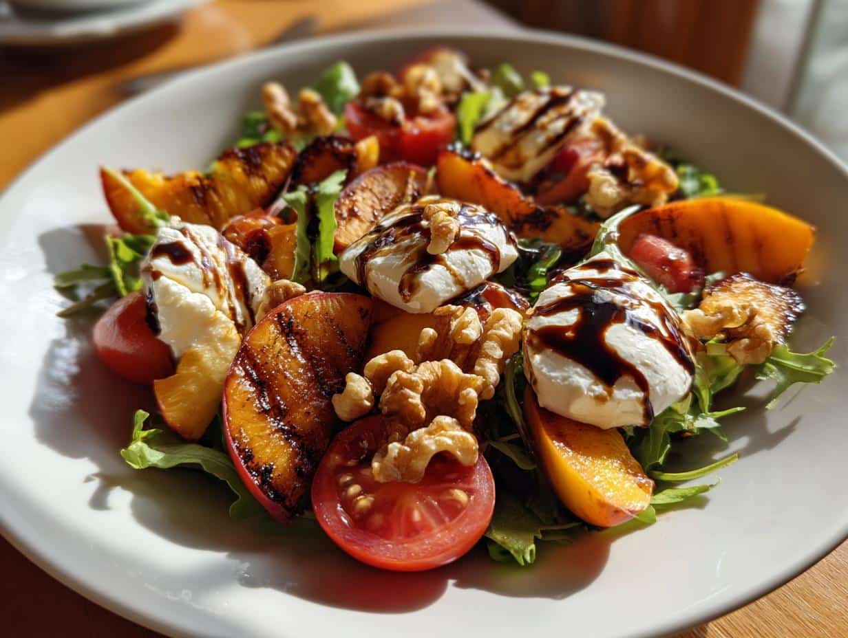 Grilled Peach and Burrata Salad