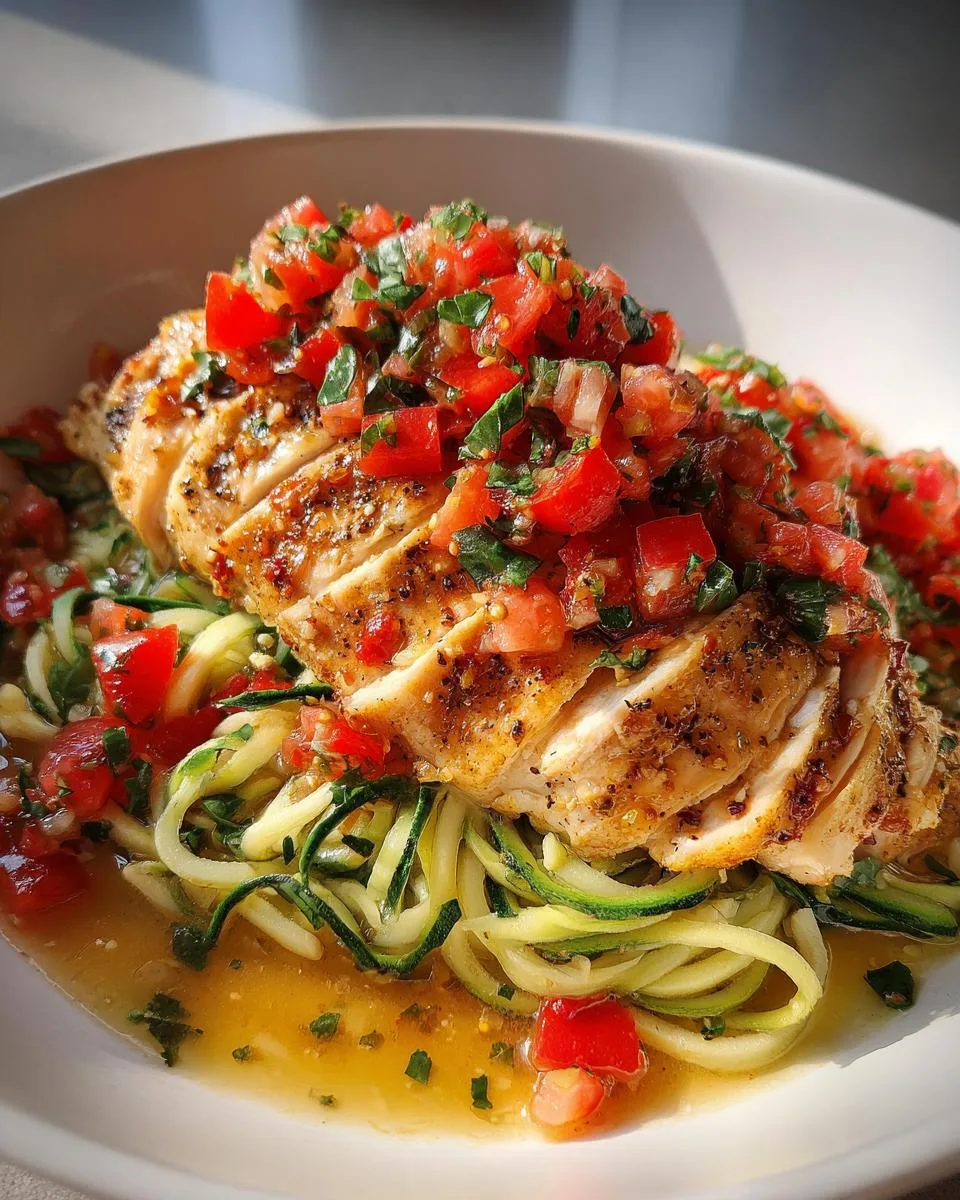 Bruschetta Chicken with Zucchini Noodles - detail 3