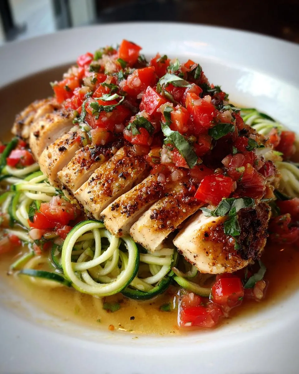 Bruschetta Chicken with Zucchini Noodles - detail 4