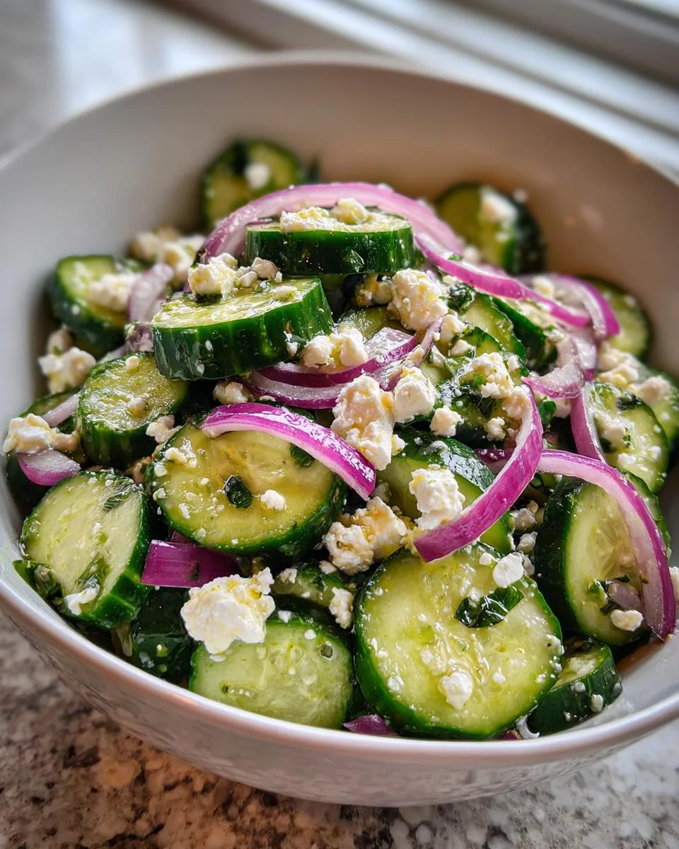 Cucumber feta salad - detail 1