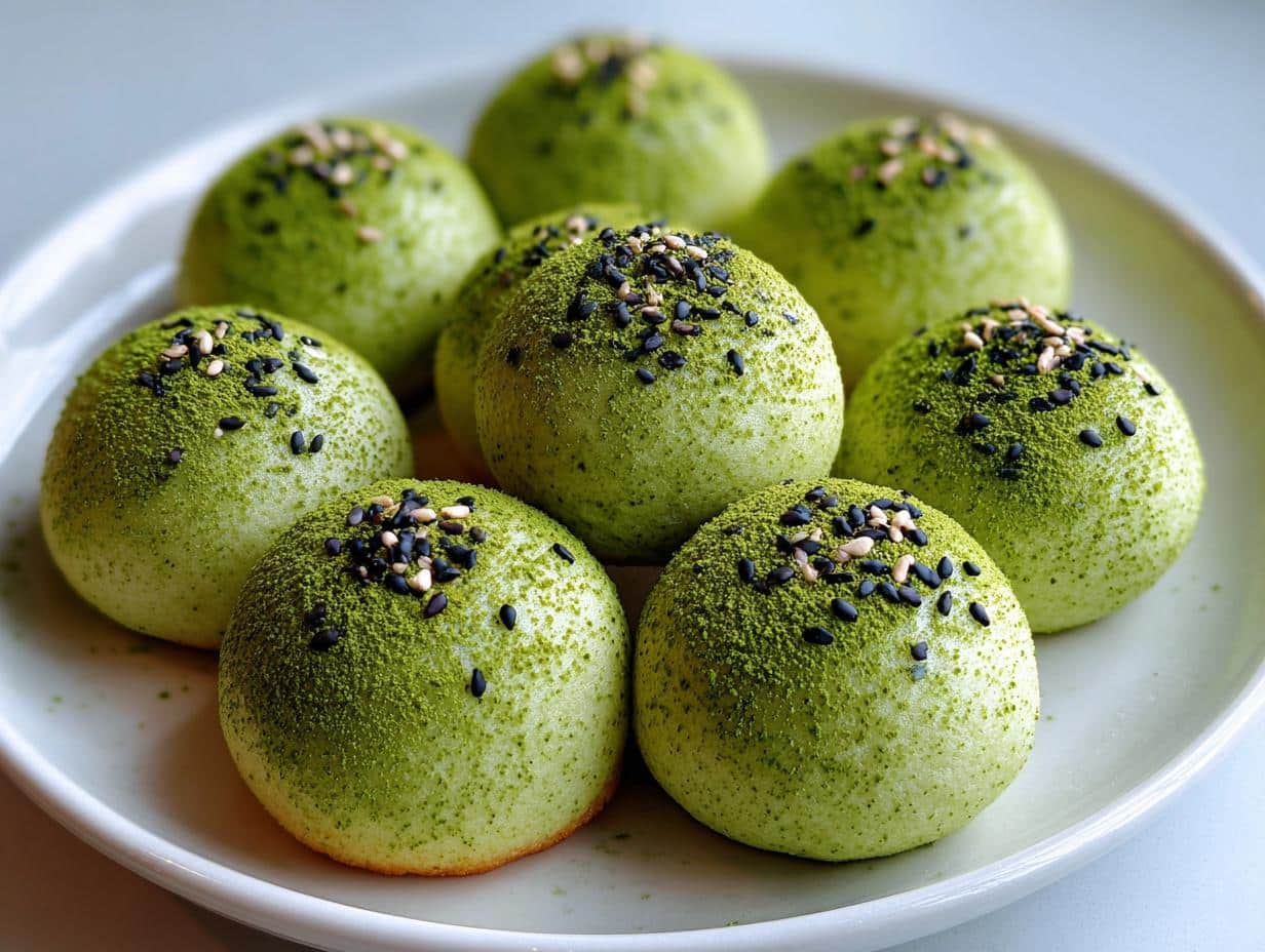 Korean Matcha Mochi Bread
