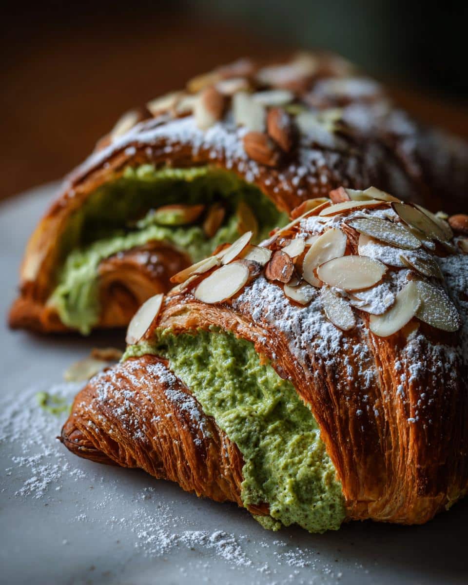 Matcha Almond Croissants - detail 1