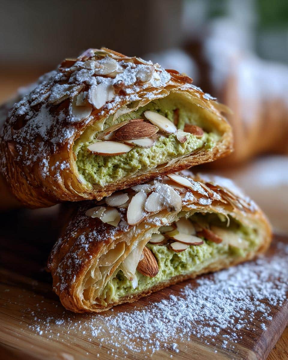 Matcha Almond Croissants - detail 2