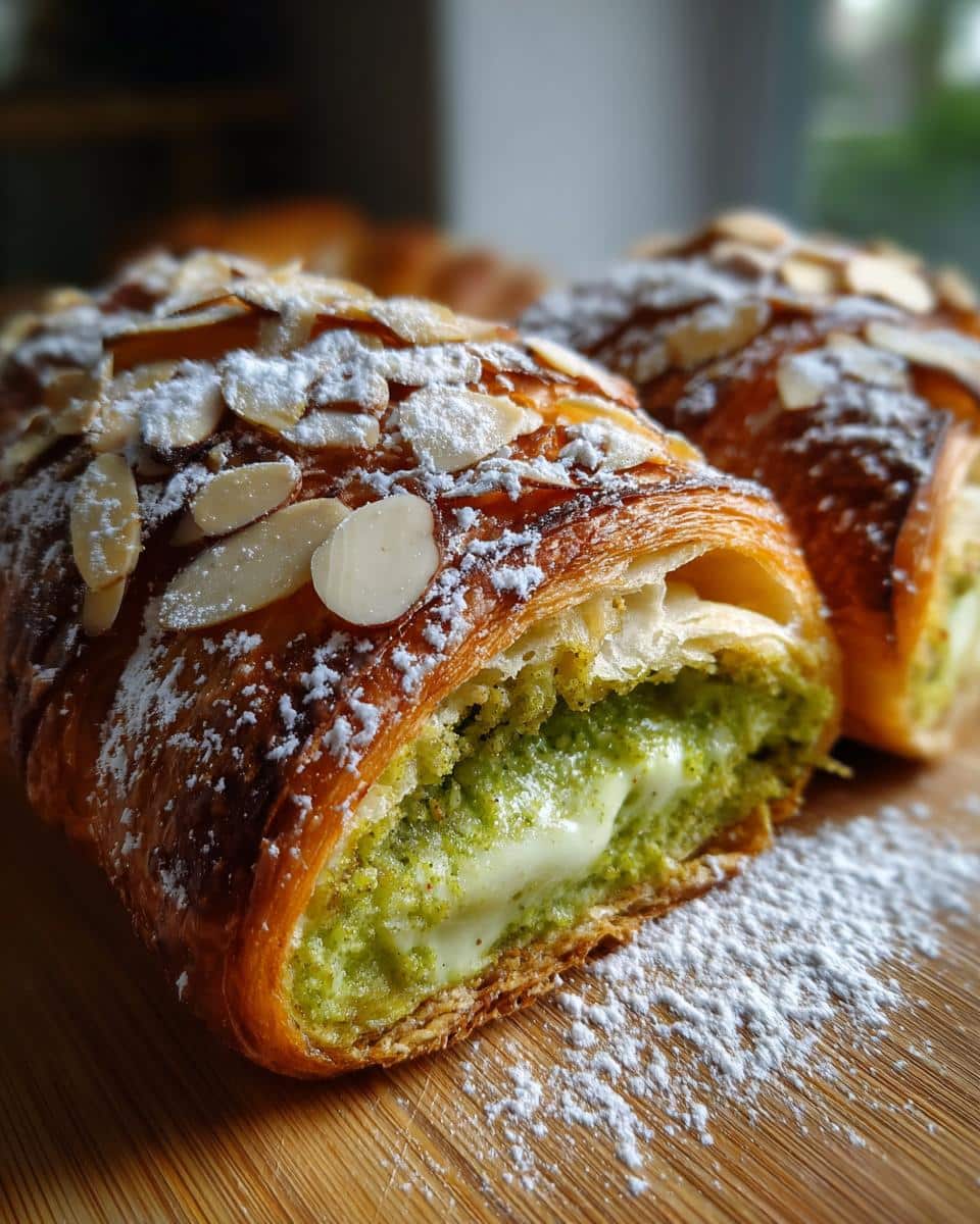 Matcha Almond Croissants - detail 4