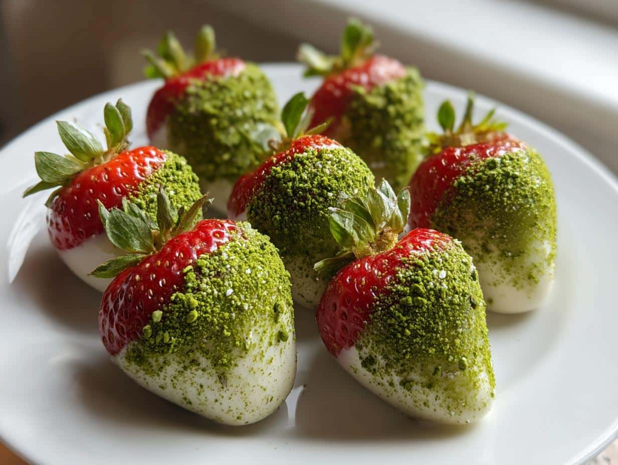 Matcha-Covered Strawberries