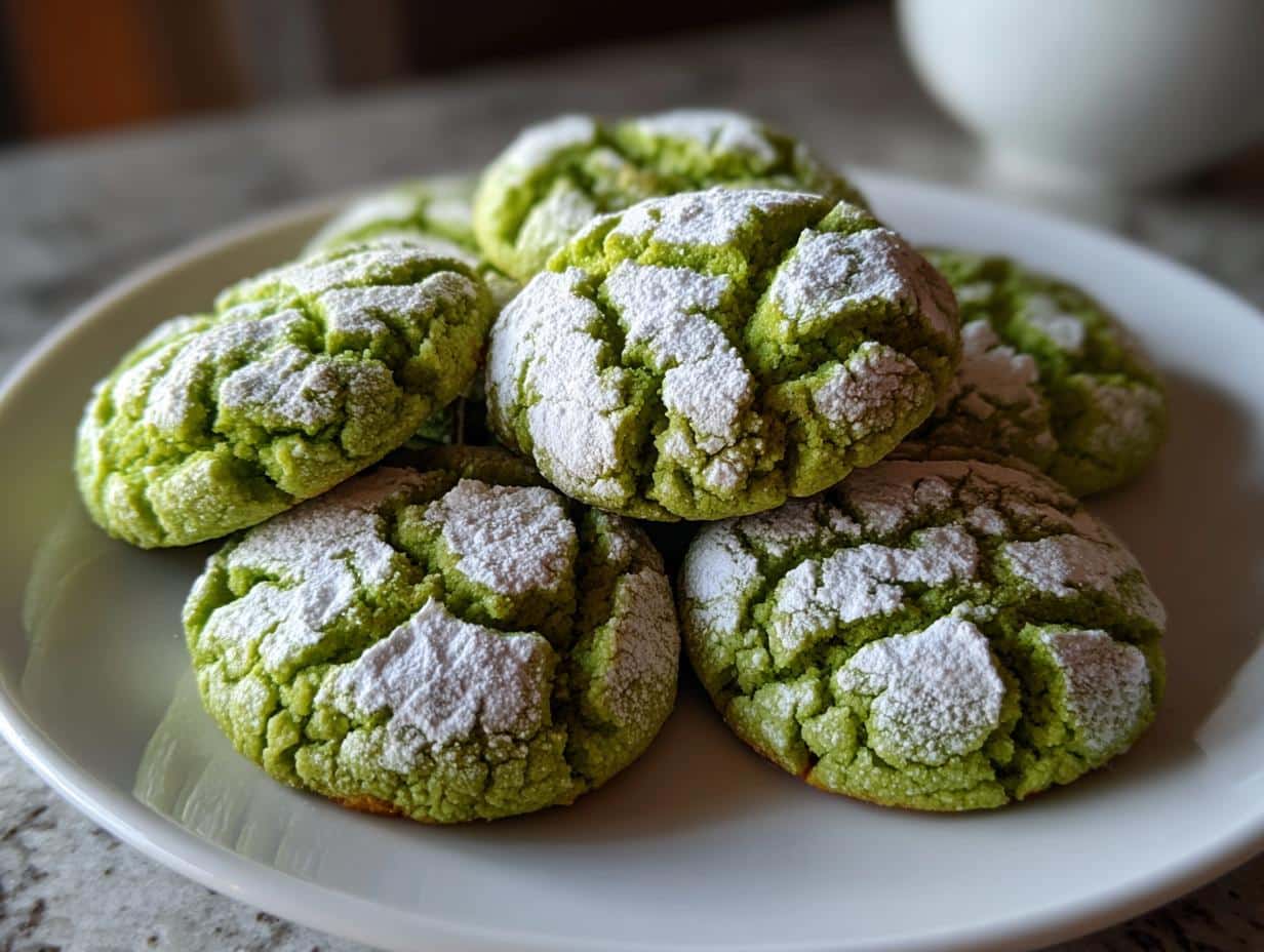 Matcha Crinkle Cookies