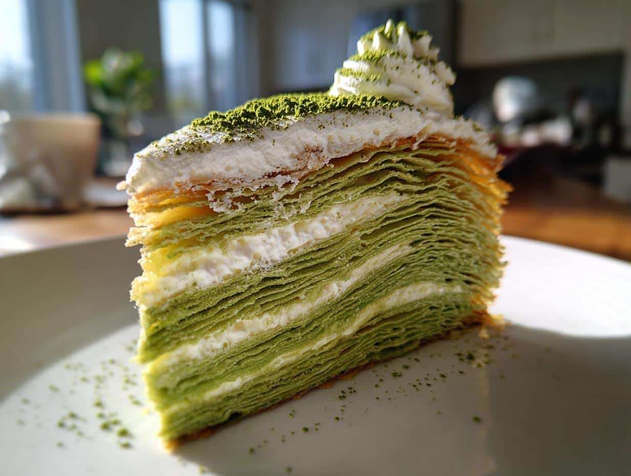 Matcha Mille Crepe Cake