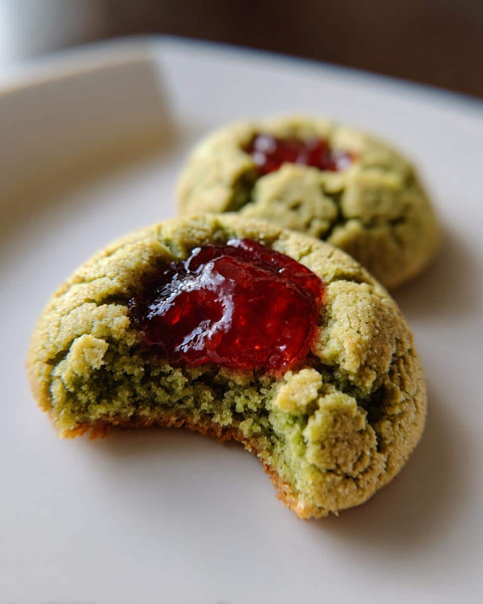 Matcha Thumbprint Cookies - detail 1