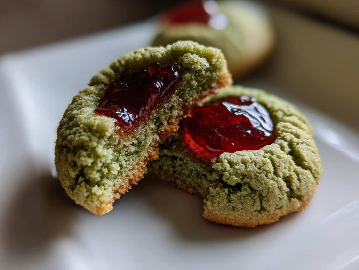 Matcha Thumbprint Cookies