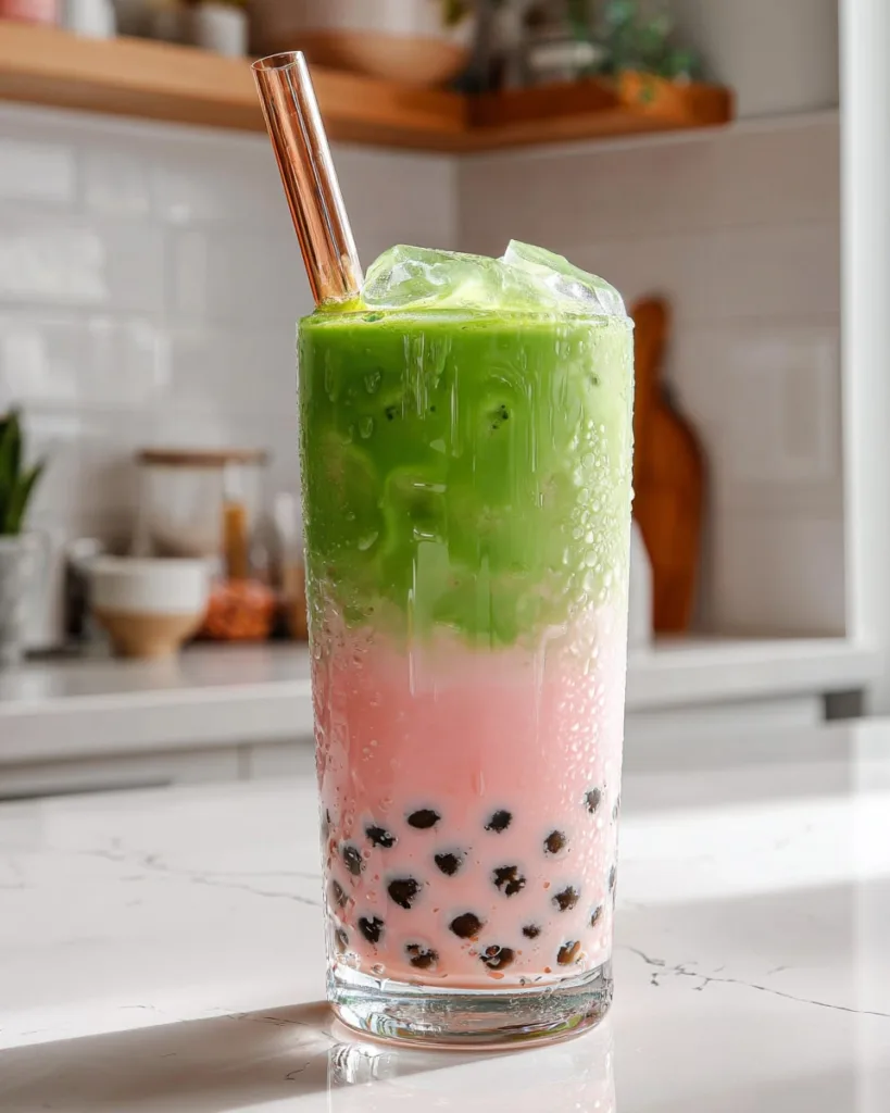 Strawberry Matcha Boba