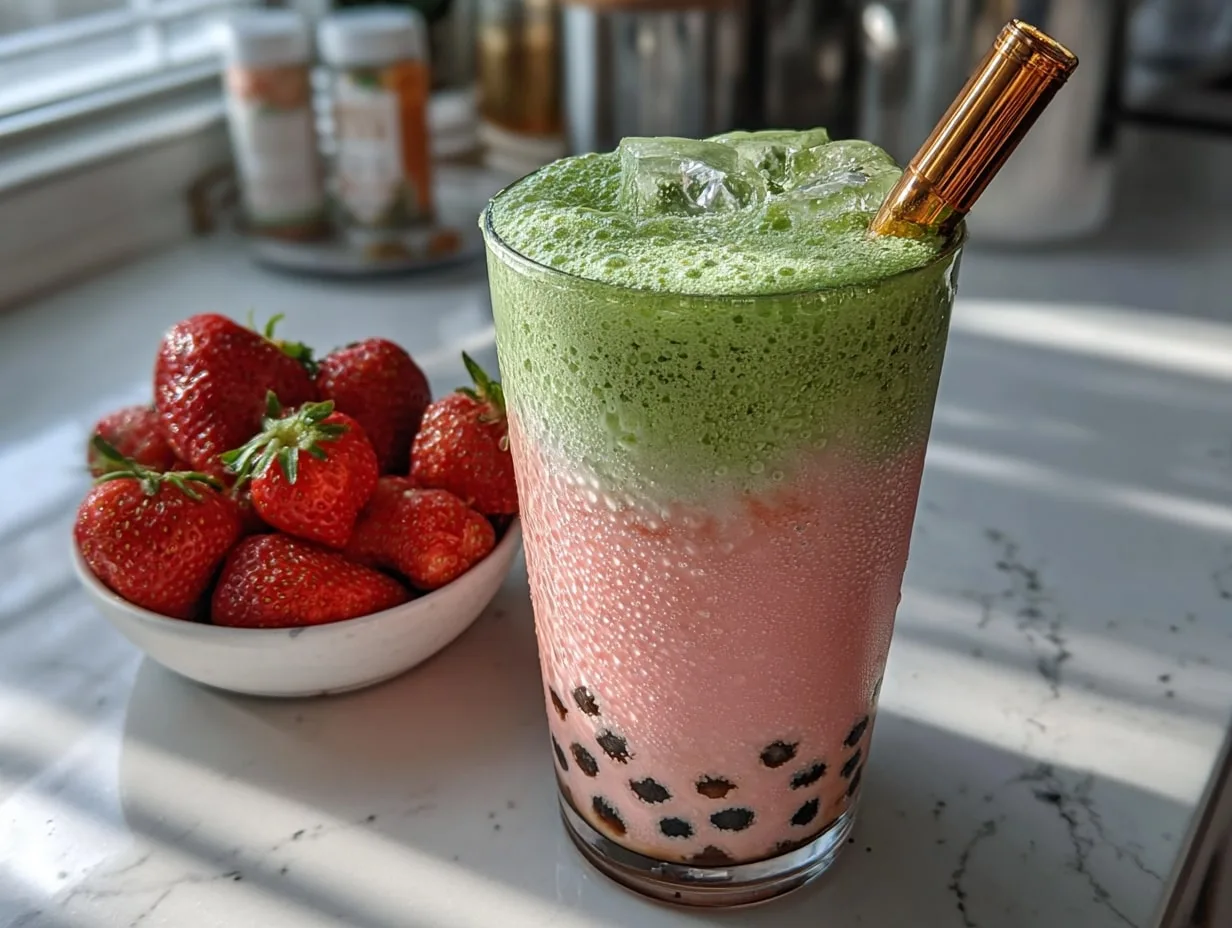 Strawberry Matcha Boba
