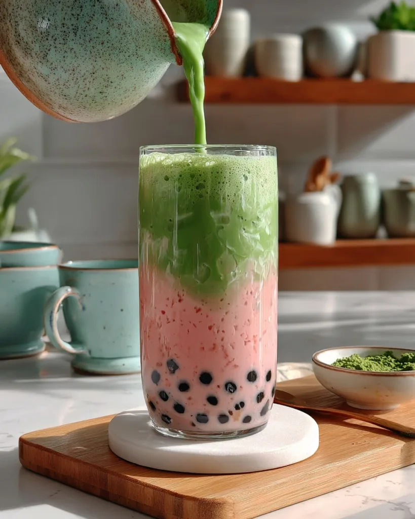 Strawberry Matcha Boba
