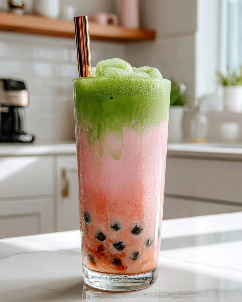 Strawberry Matcha Boba