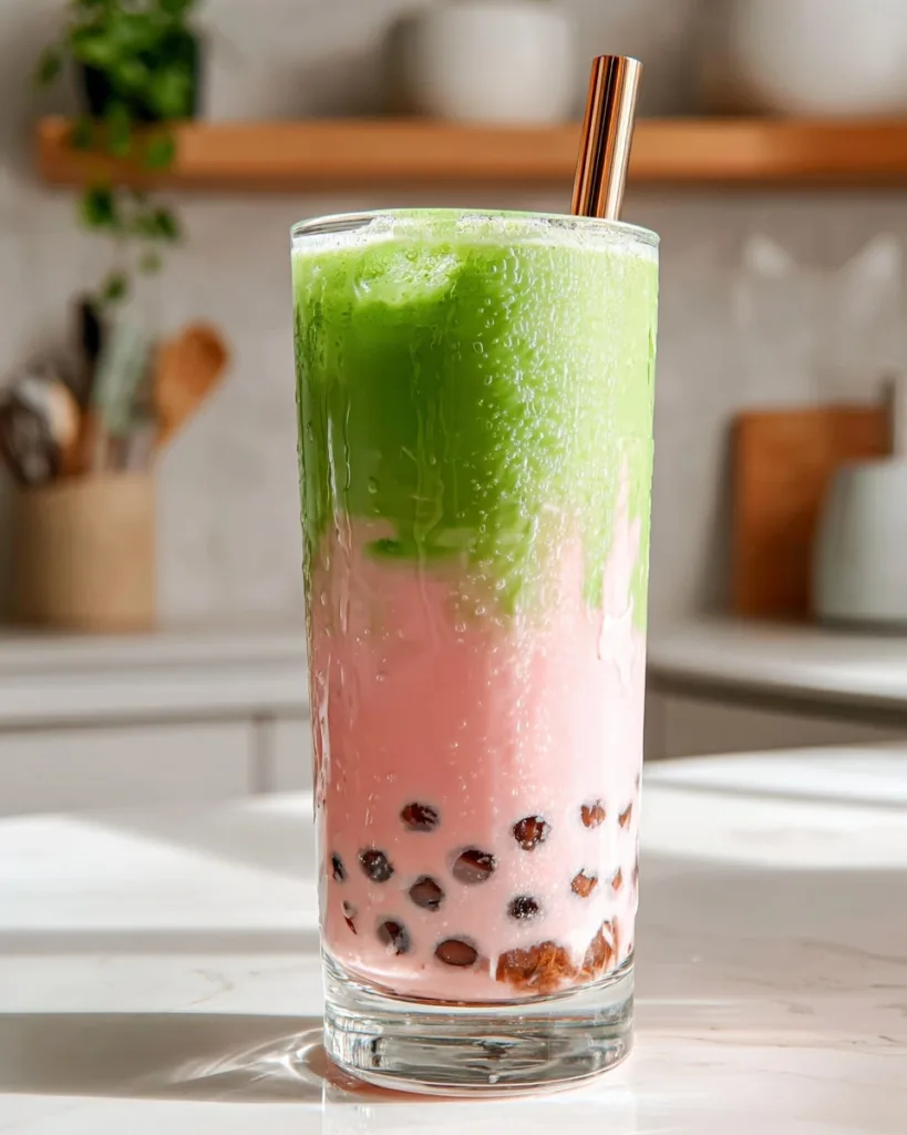 Strawberry Matcha Boba