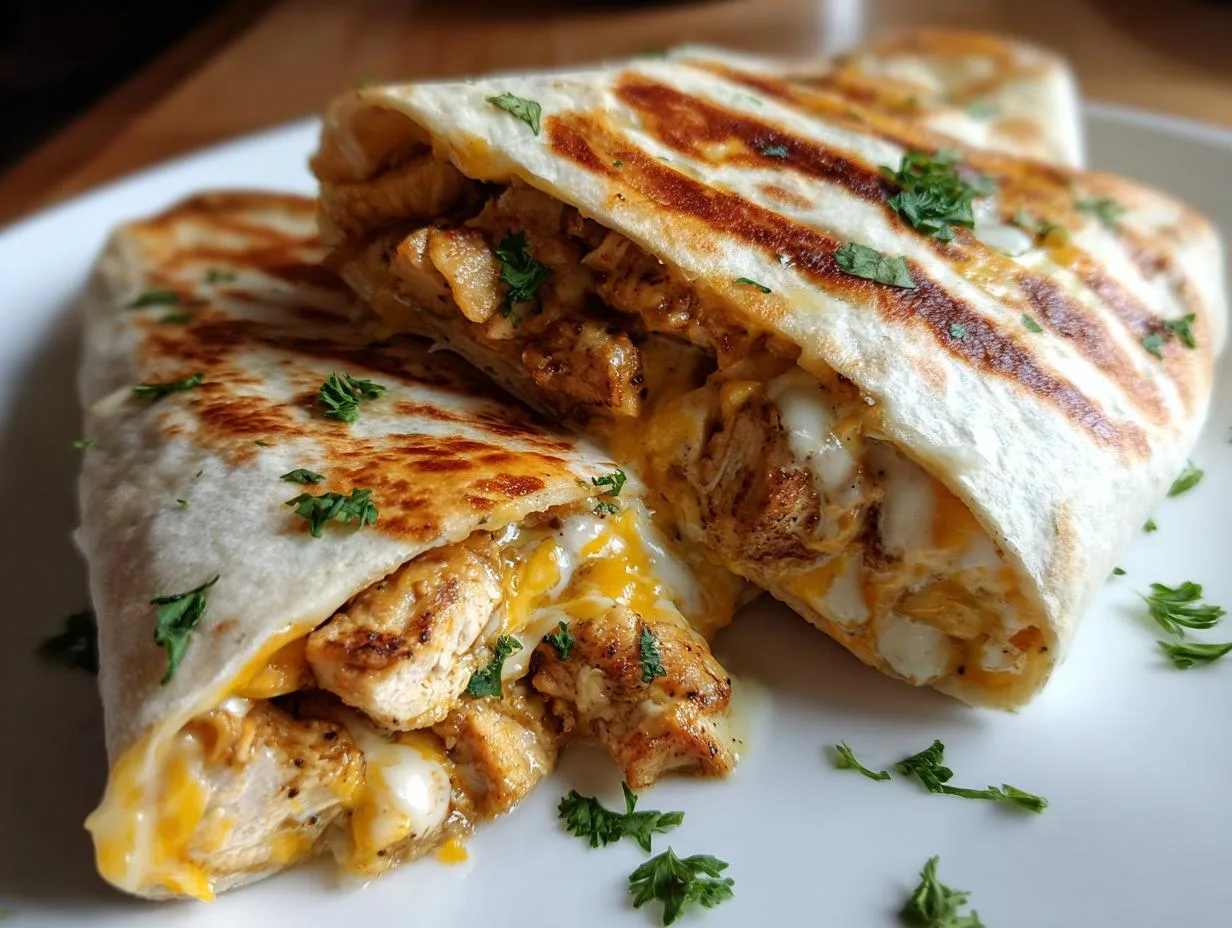 Cheesy Garlic Chicken Wraps