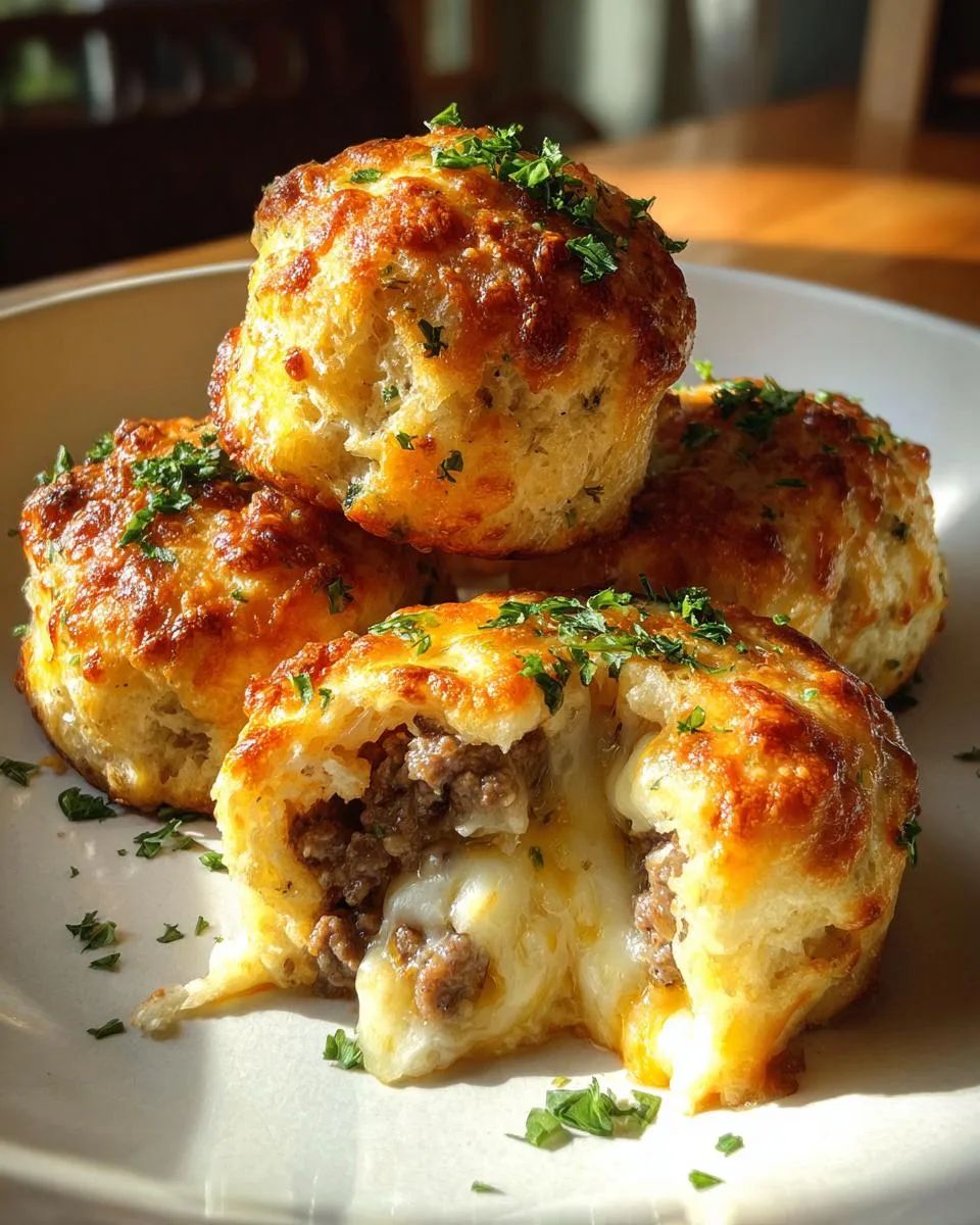 Garlic Parmesan Cheeseburger Bombs - detail 4