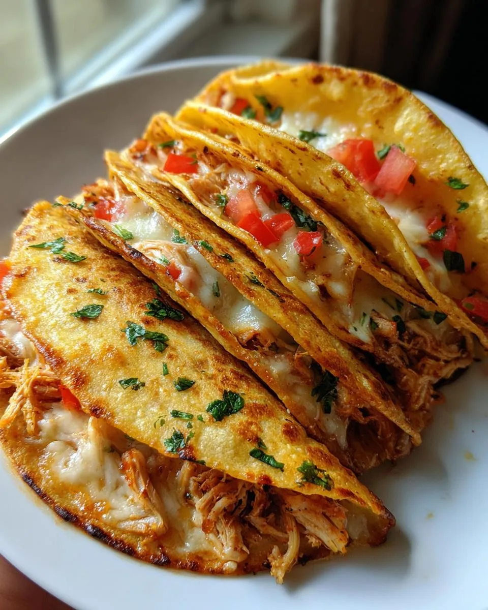 baked chicken tacos with flour tortillas - detail 1