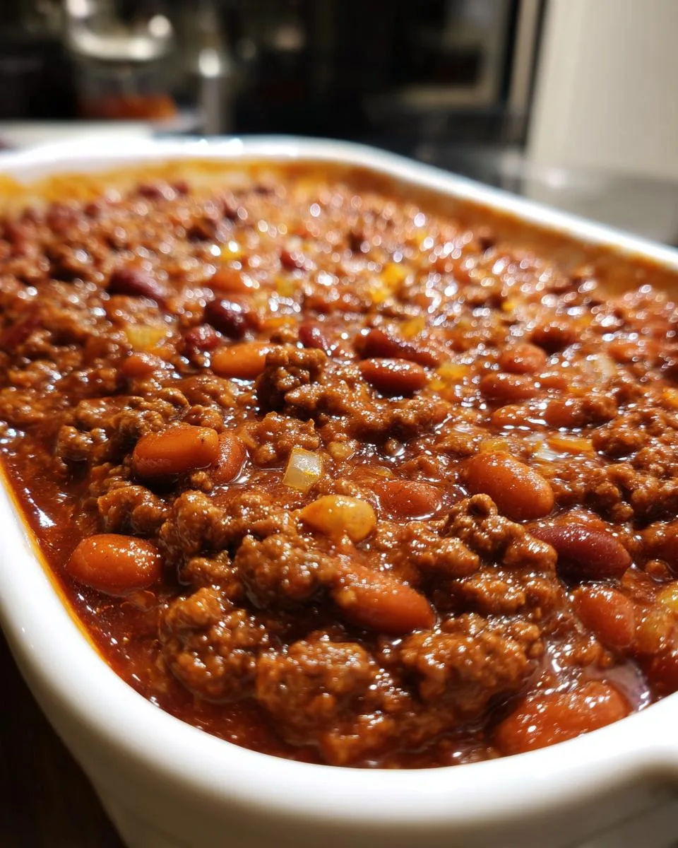 bbq baked beans with hamburger - detail 1