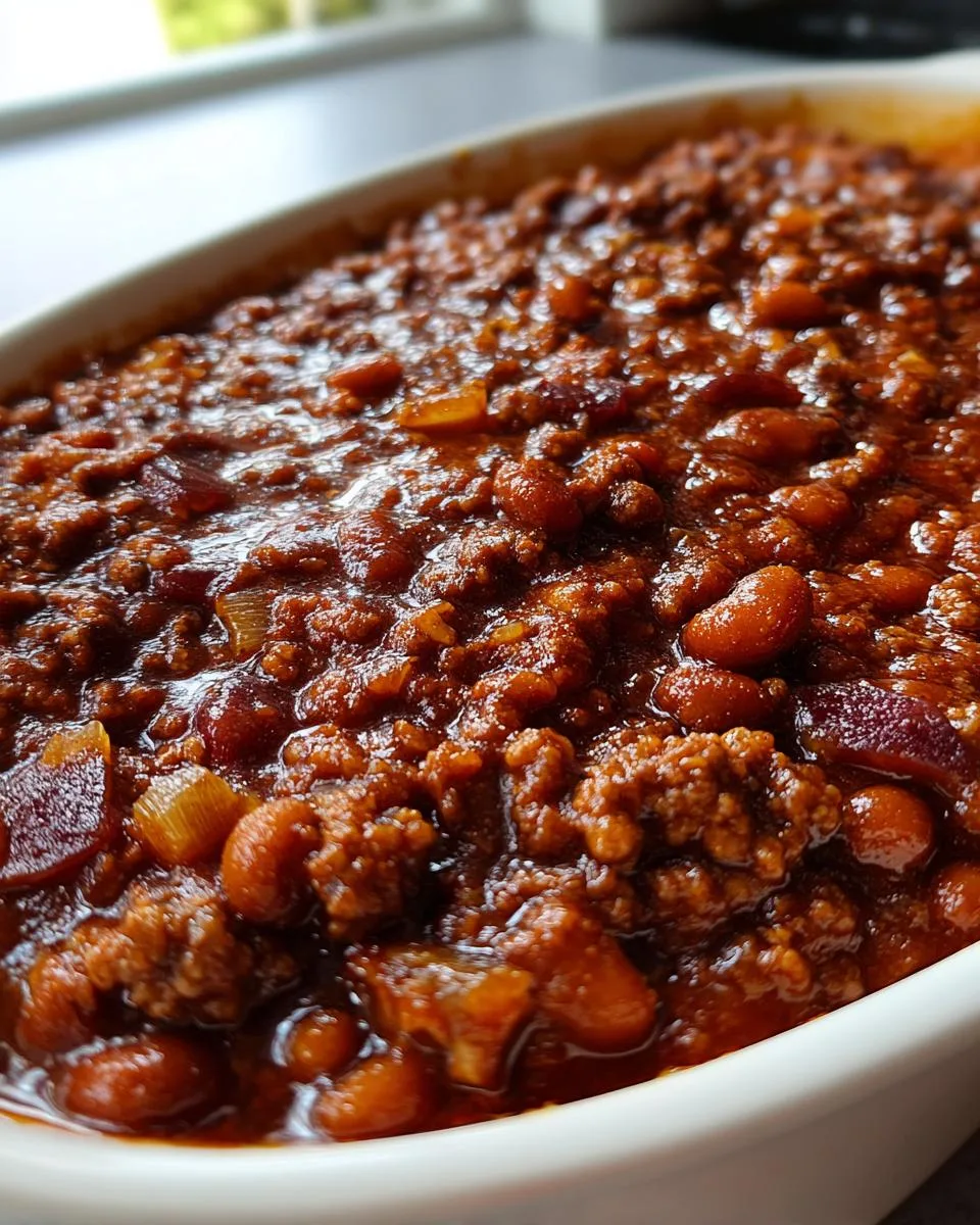 bbq baked beans with hamburger - detail 2