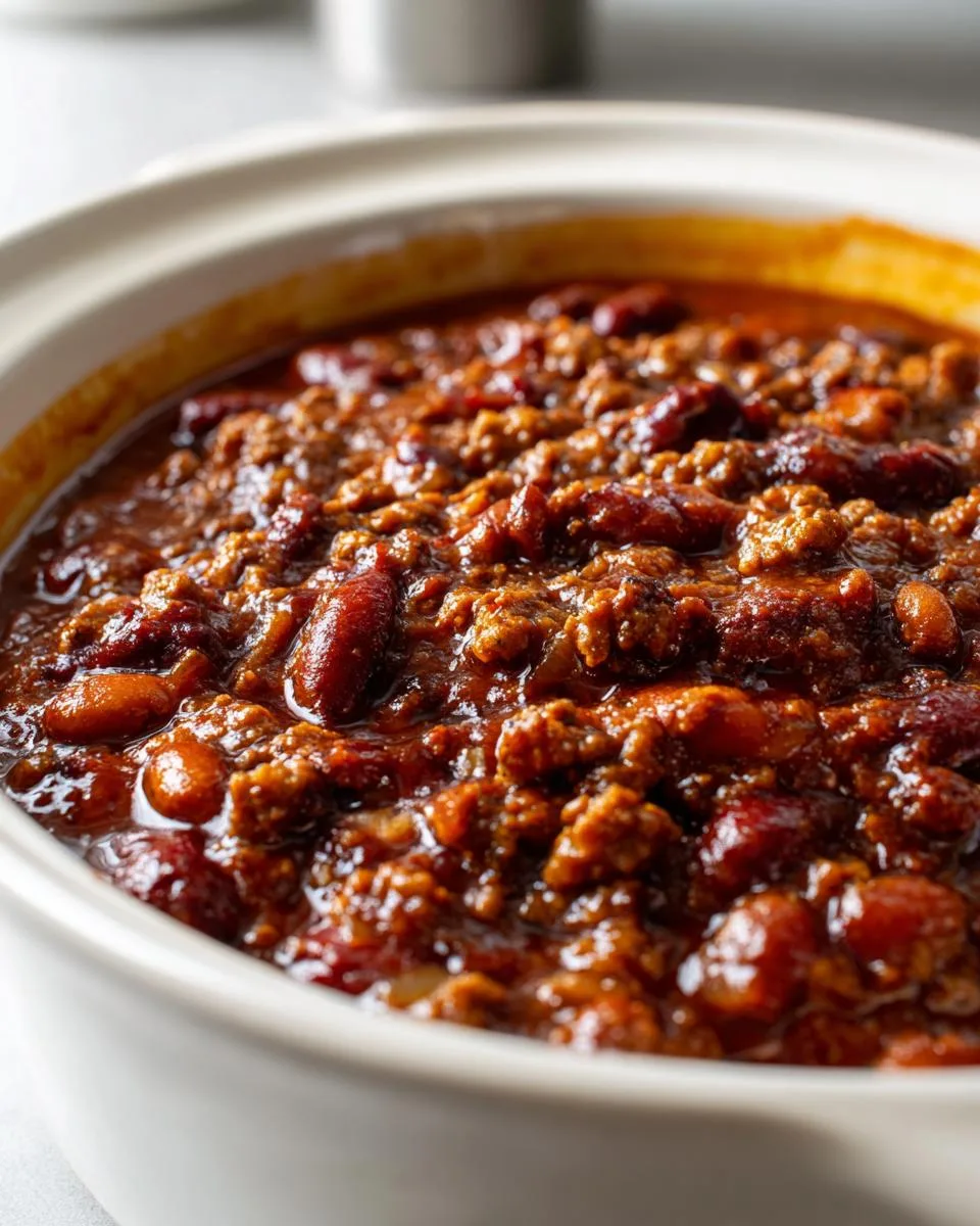 bbq baked beans with hamburger - detail 3