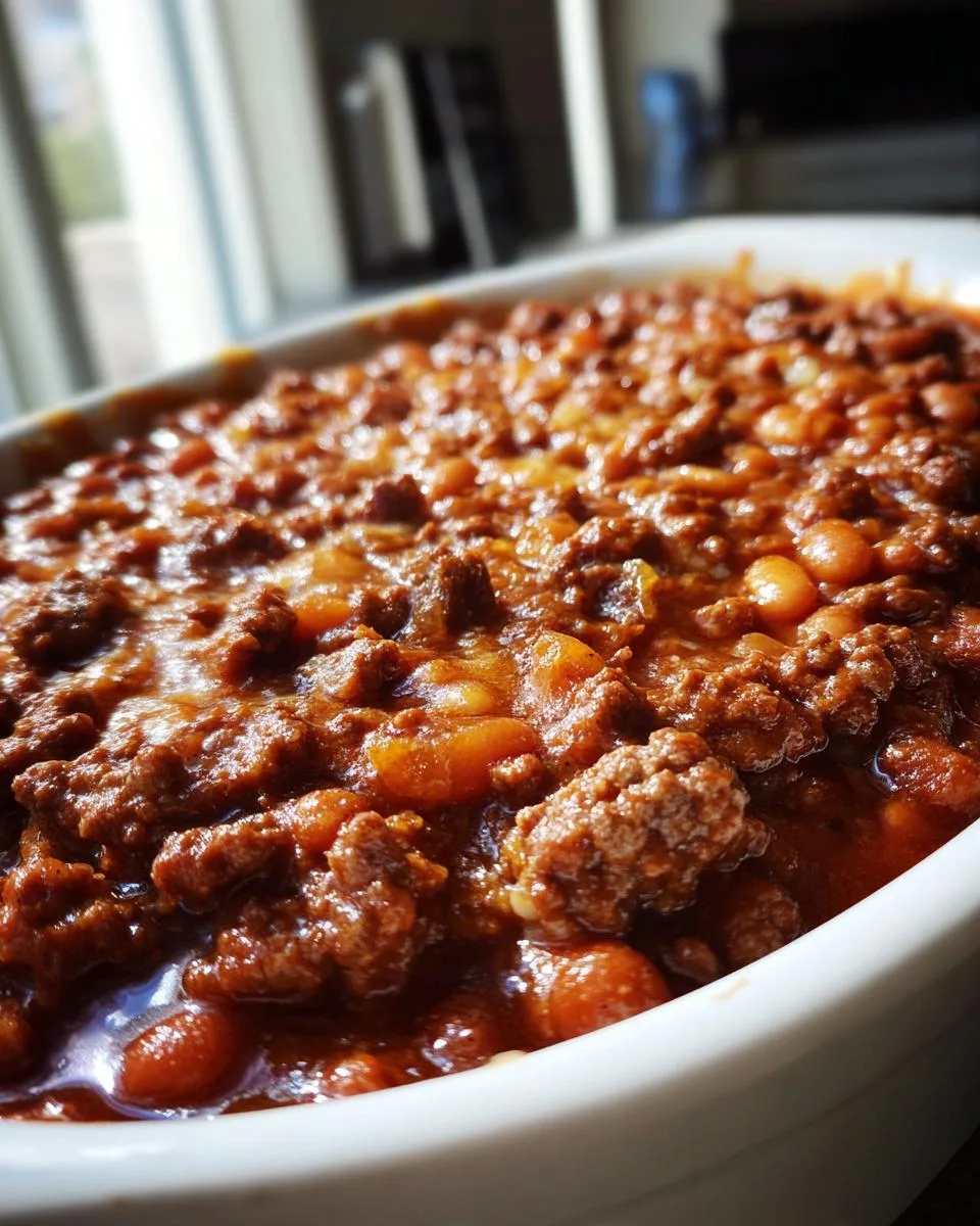 bbq baked beans with hamburger - detail 4