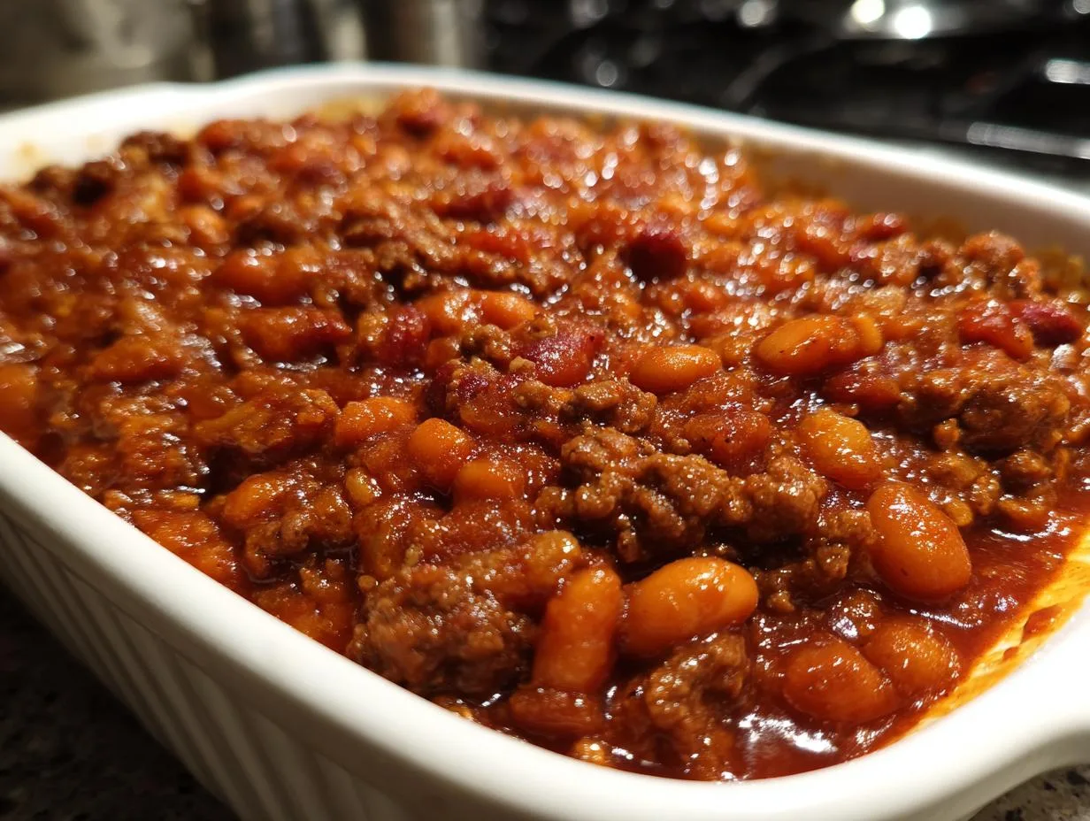 BBQ Baked Beans with Hamburger