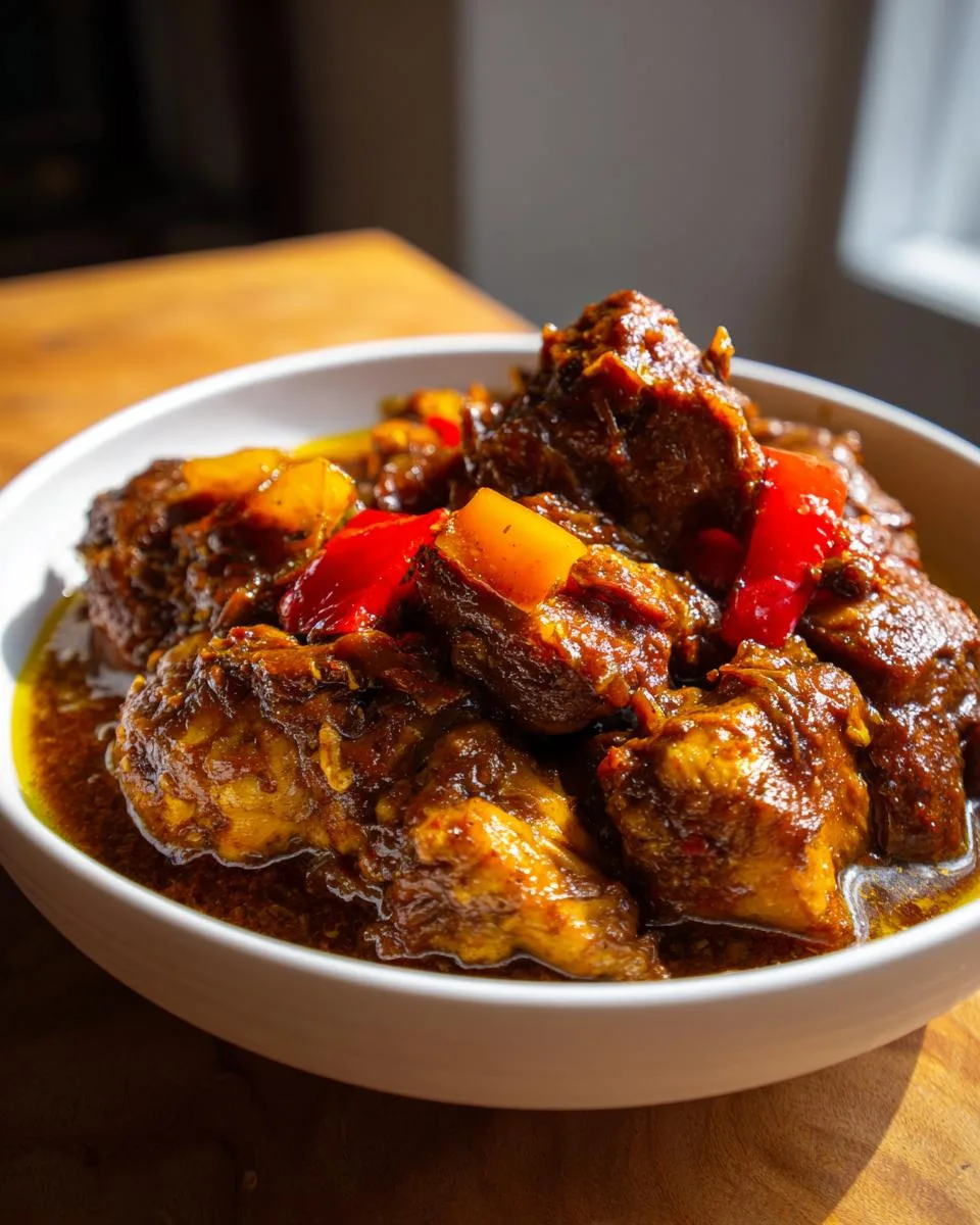 brown stew chicken trinidad - detail 3