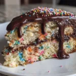 funfetti cake with chocolate frosting​