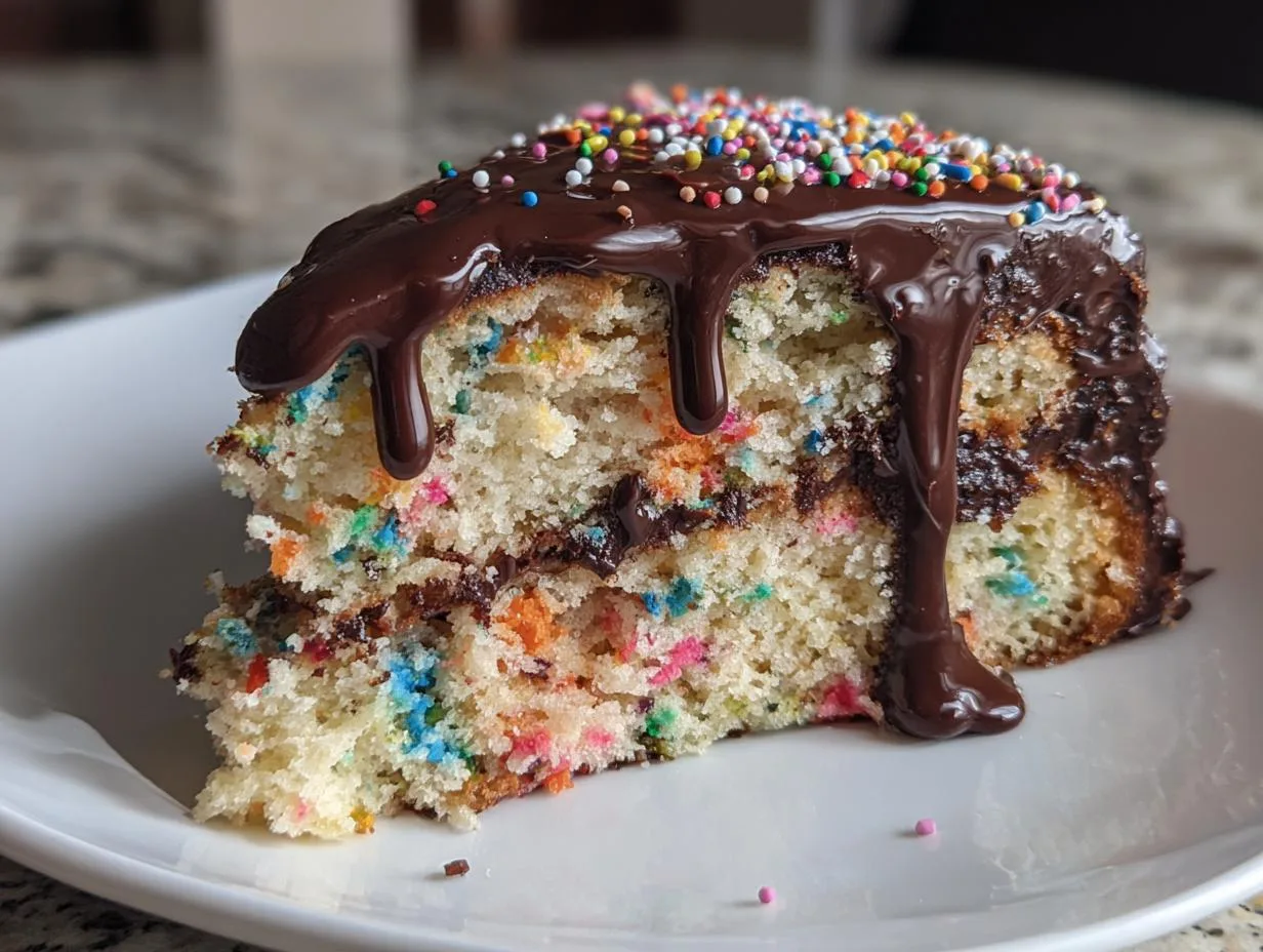 Funfetti Cake with Chocolate Frosting