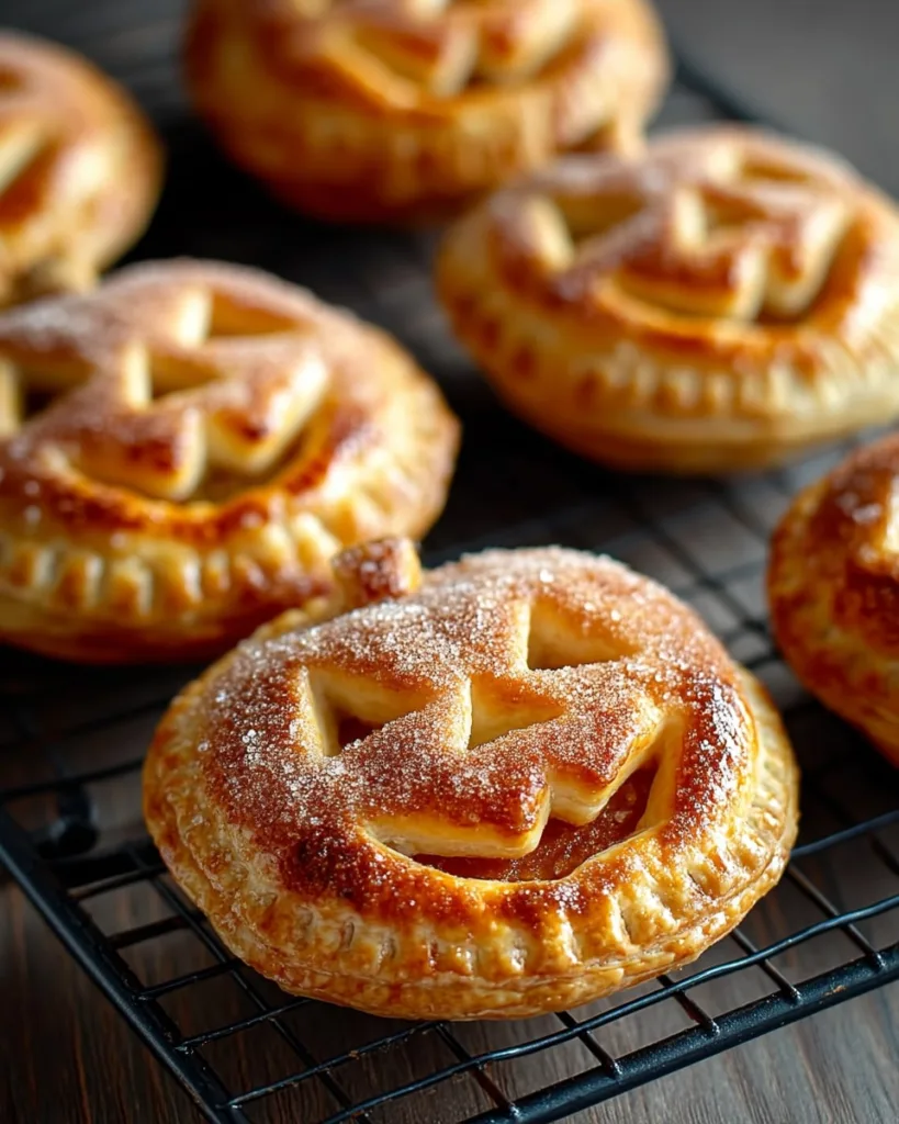 Easy pumpkin hand pies close-up with sugar topping