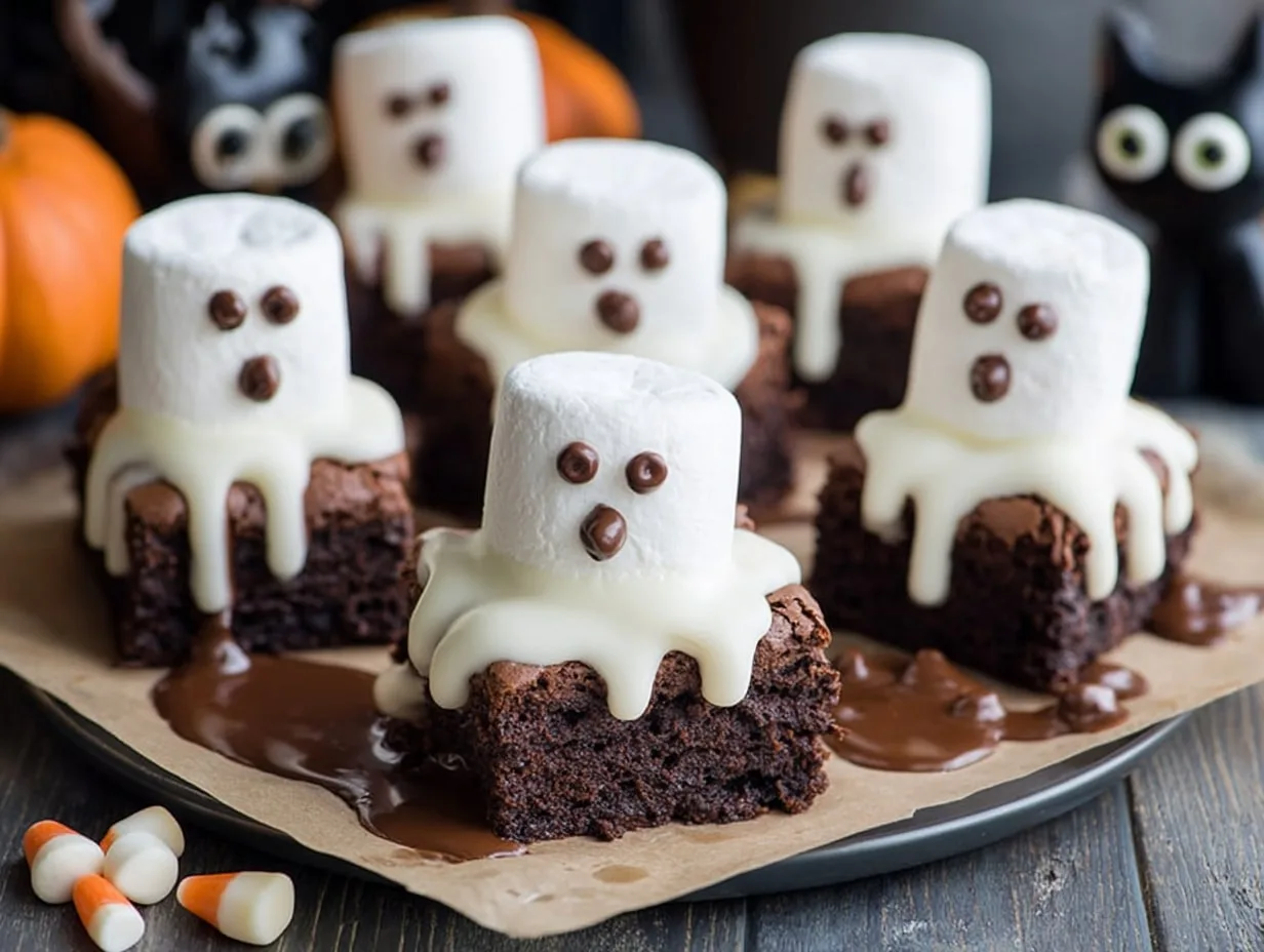 Ghost Marshmallow Brownies