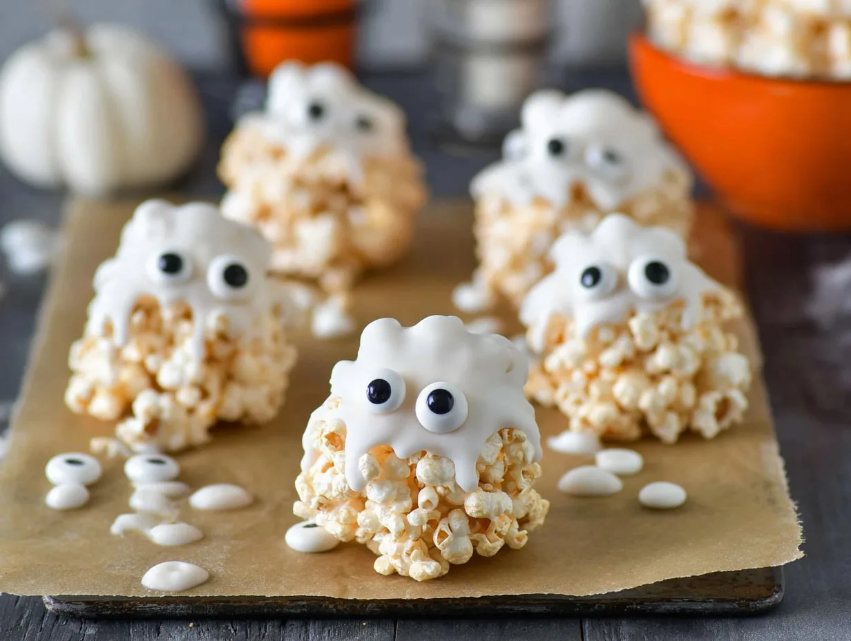 Ghostly Popcorn Balls
