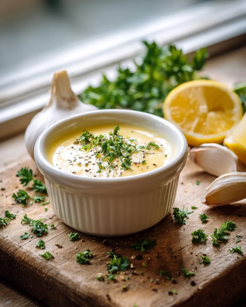 Step by step lemon butter sauce with garlic, parsley, and fresh lemon