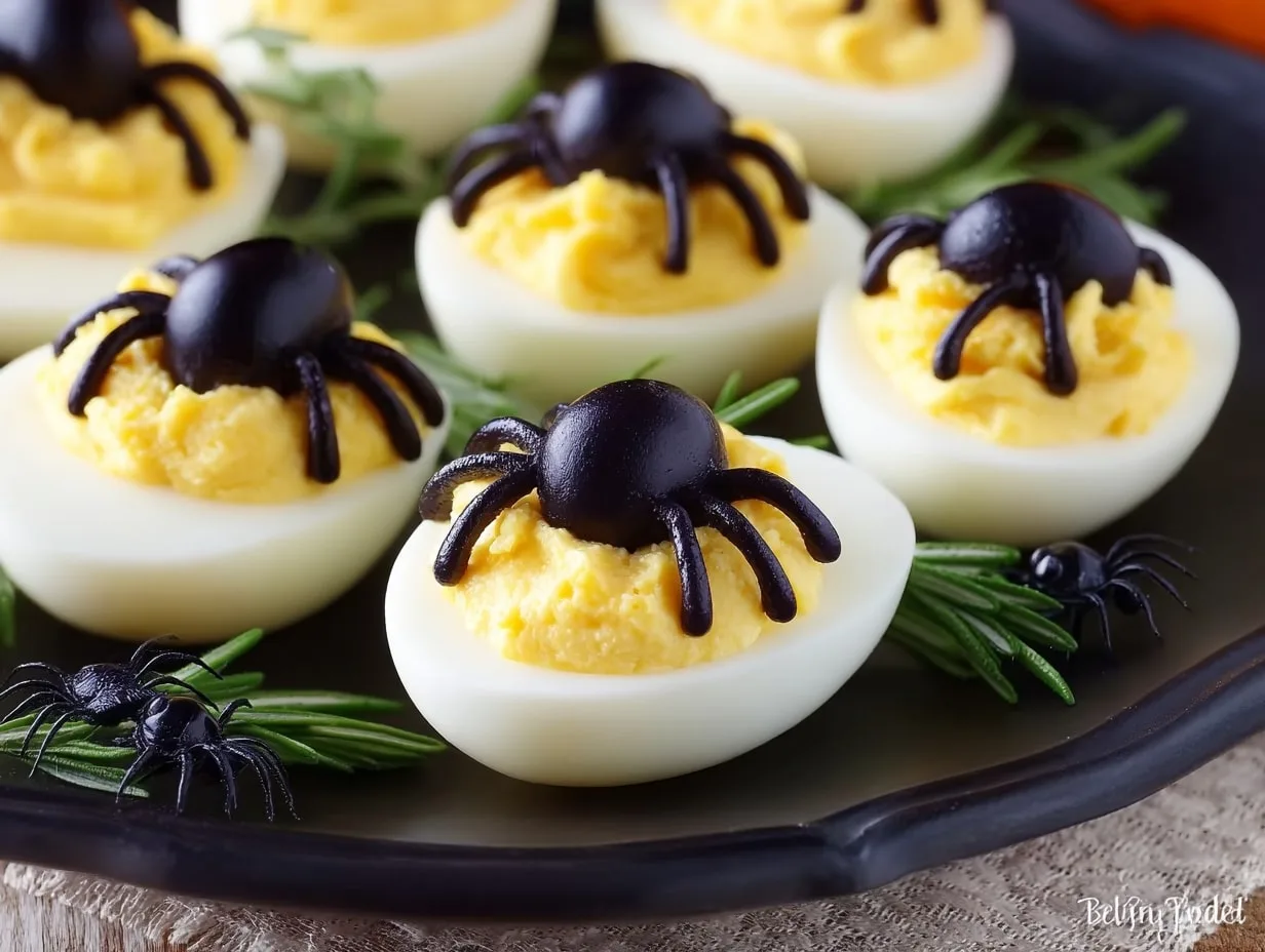 Spider Deviled Eggs