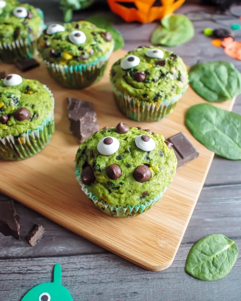 how to make spinach monster muffins step by step