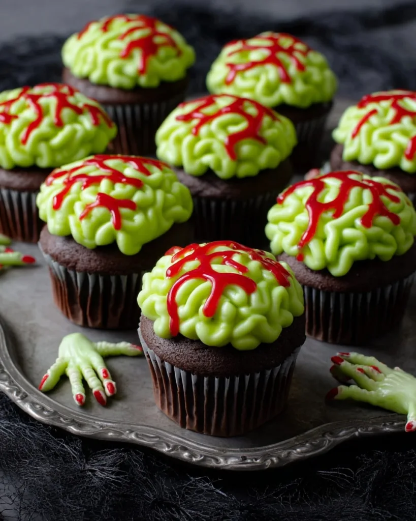 How to make zombie brain cupcakes with piped frosting