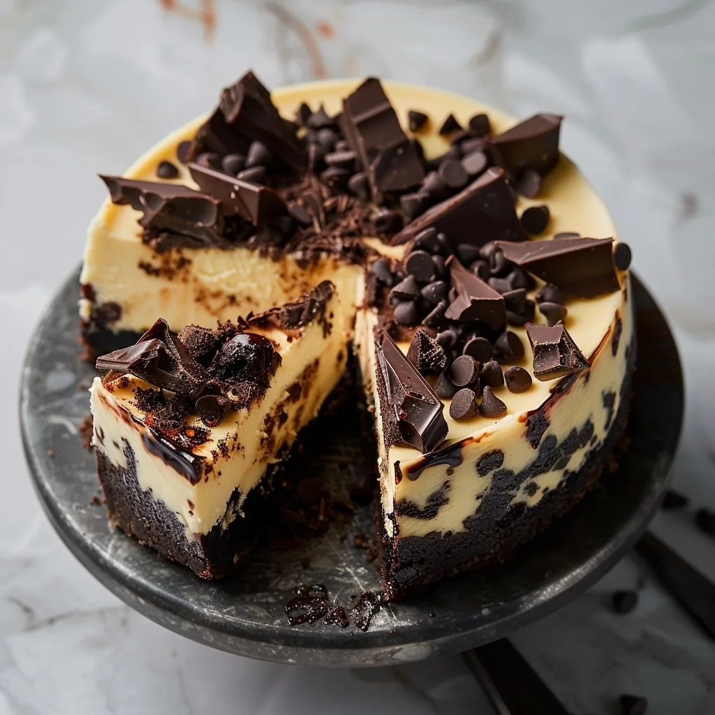 Black Bottom Chocolate Chip Cheesecake