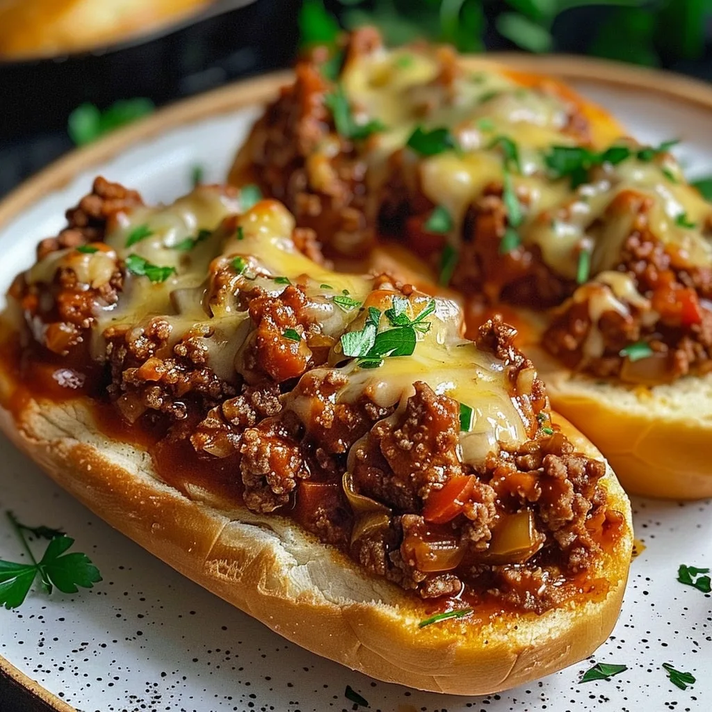 Cheesy Garlic Bread Sloppy Joes