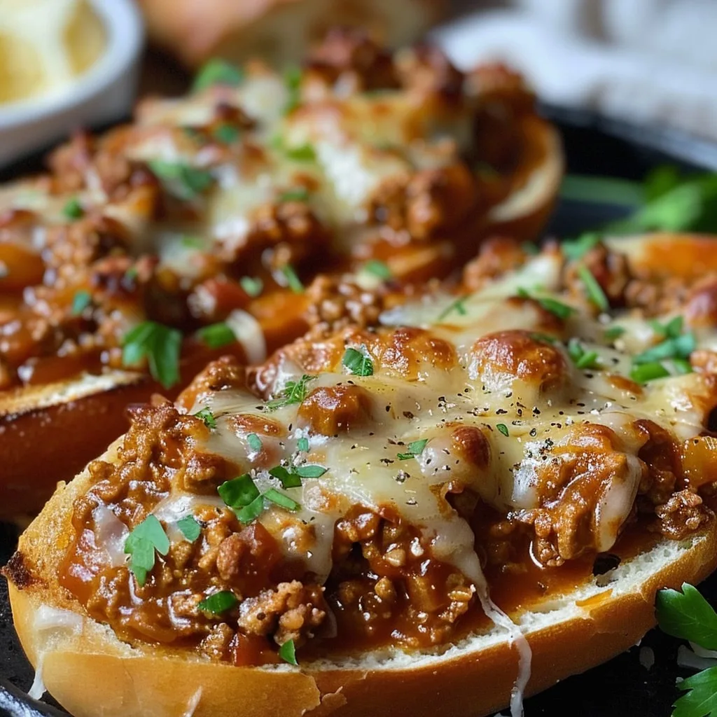 Cheesy Garlic Bread Sloppy Joes 1