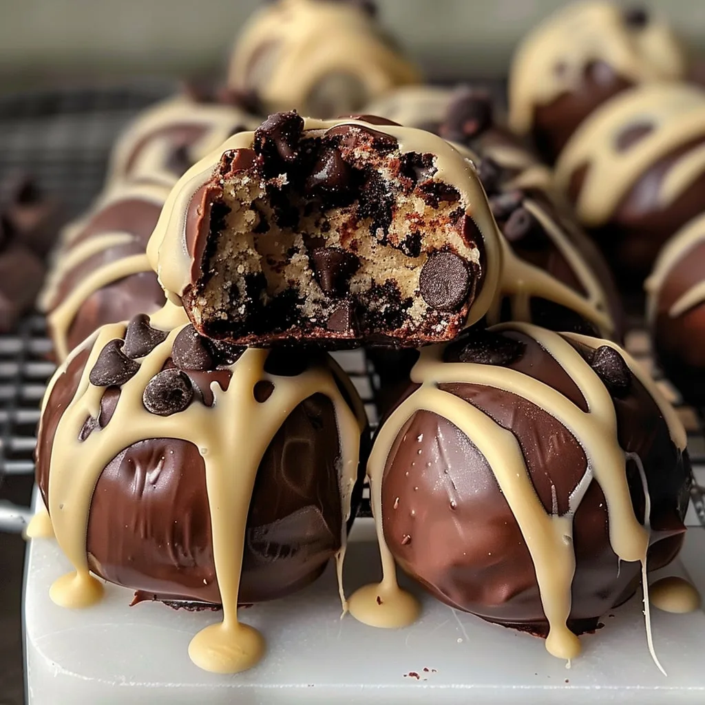 Chocolate Chip Cookie Dough Brownie Bombs