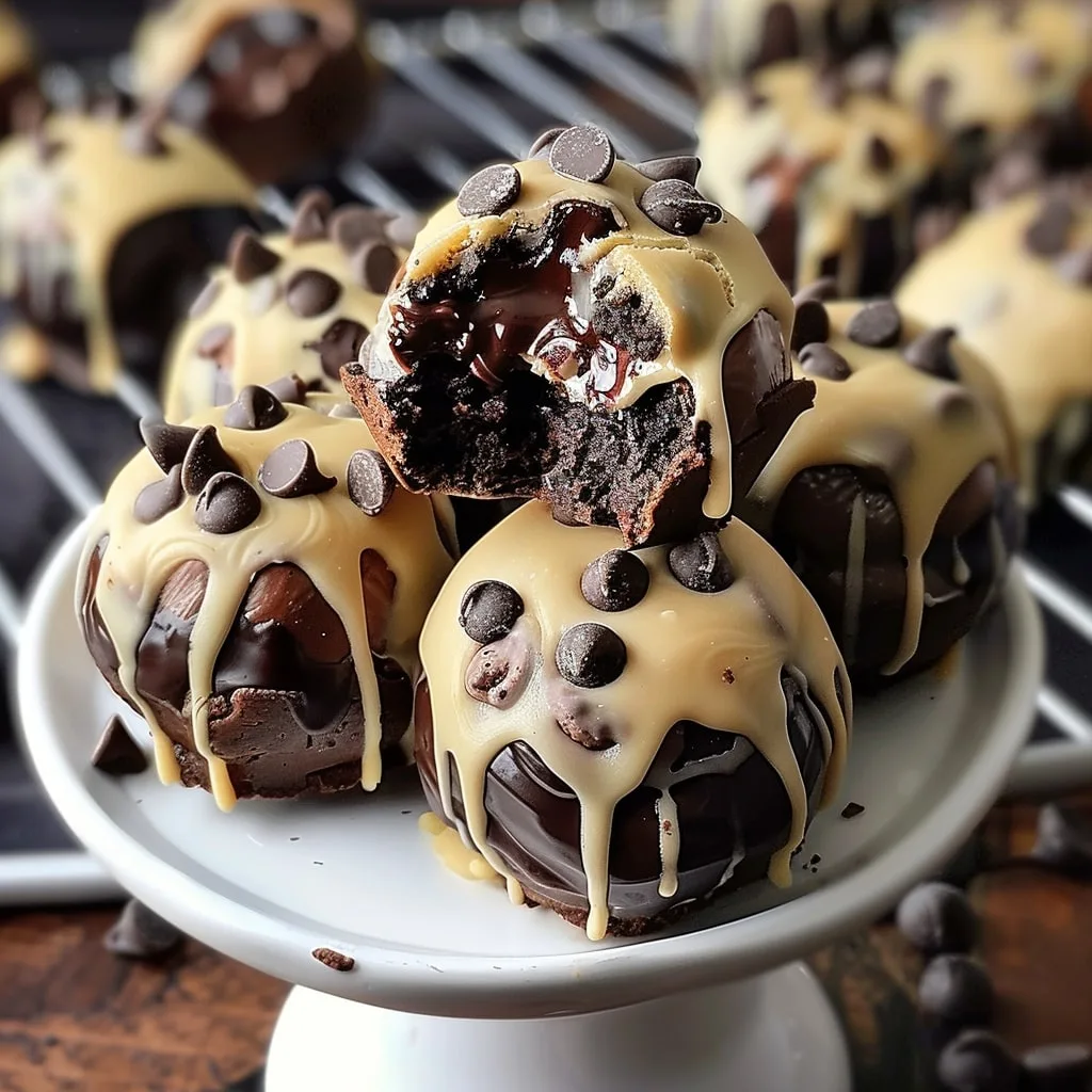 Chocolate Chip Cookie Dough Brownie Bombs