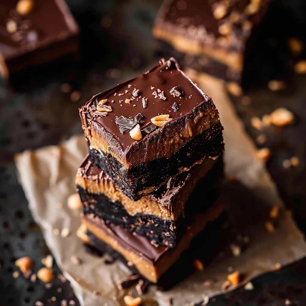 Chocolate Peanut Butter Fudge Bars
