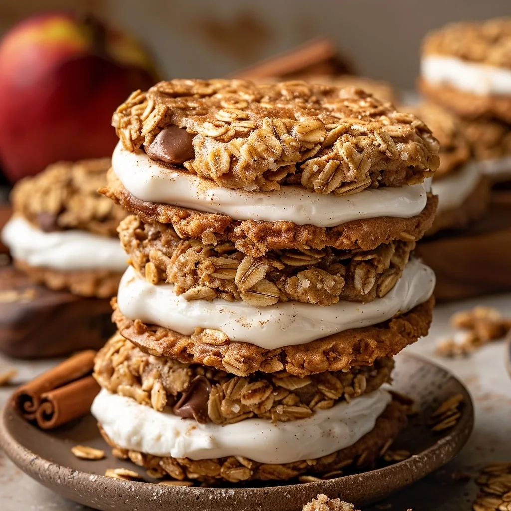 Cinnamon Apple Oatmeal Cream Pies