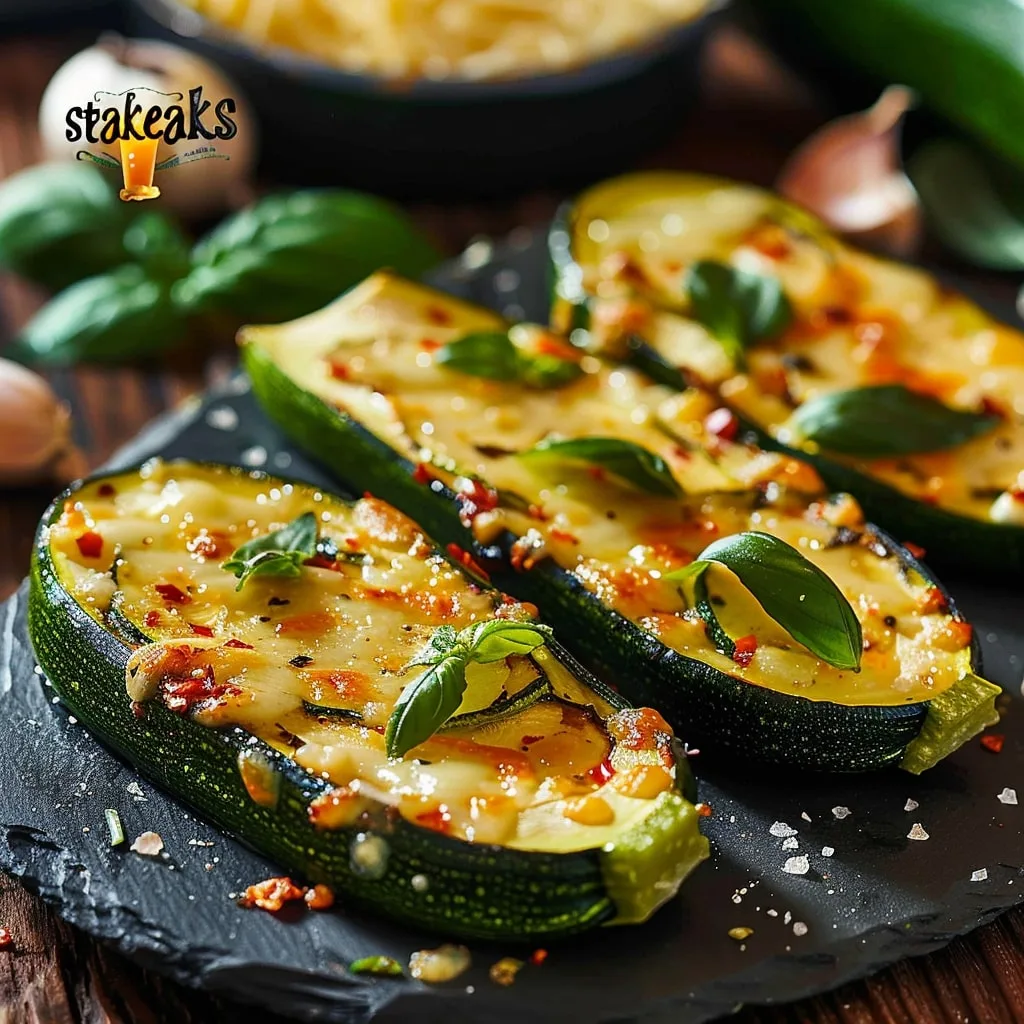 Gourmet Garlic Zucchini Steaks with Cheese 2