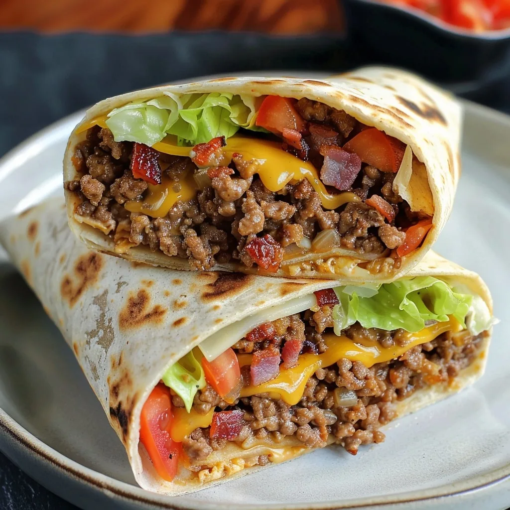 Grilled Cheeseburger Wraps