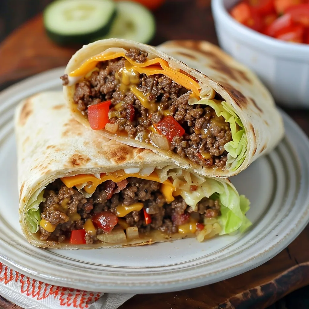 Grilled Cheeseburger Wraps Full Recipe