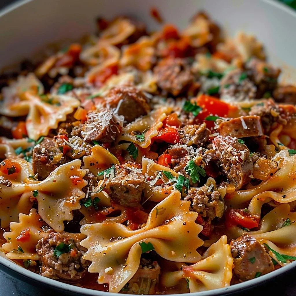 Italian Sausage with Bow Tie Pasta